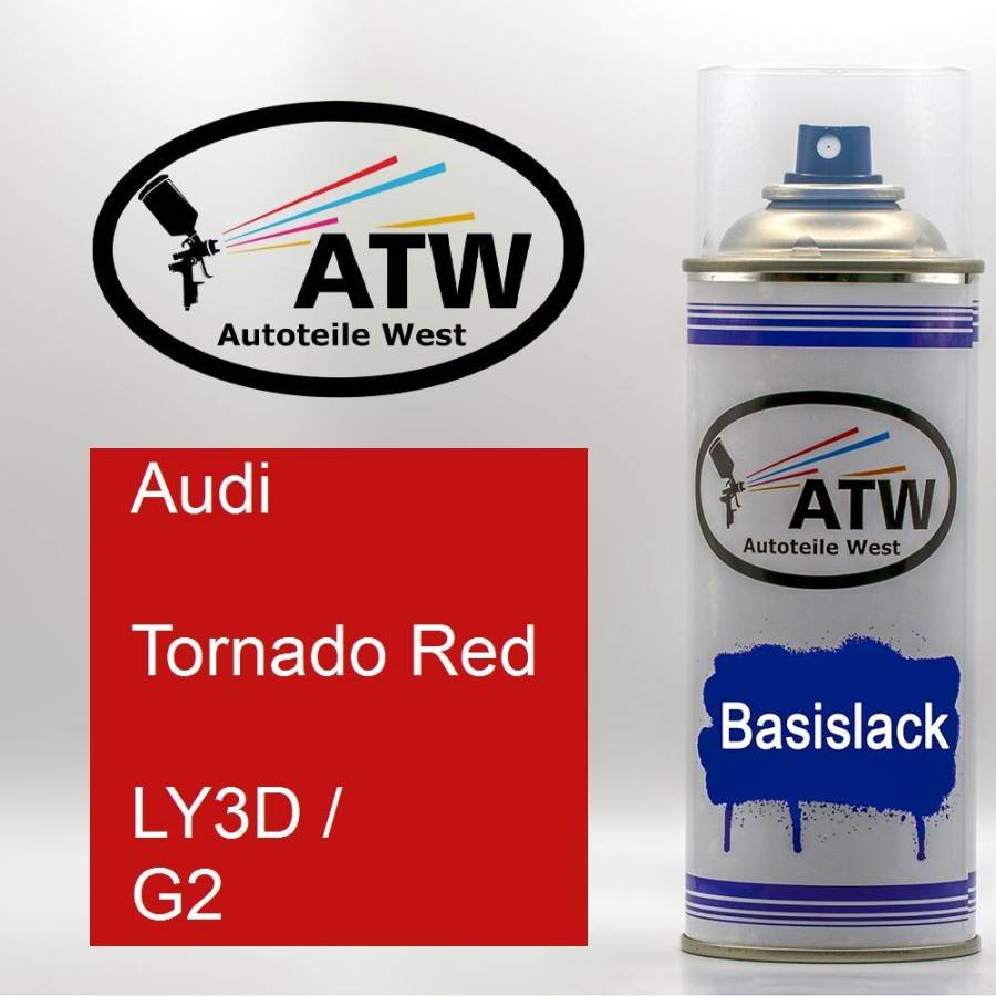 Audi, Tornado Red, LY3D / G2: 400ml Sprühdose, von ATW Autoteile West.